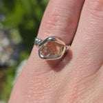 Raw Oregon Sunstone Ring with Schiller sz 6 - Sterling Silver