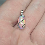 Aurora Opal Mini Cabochon Pendant in Sterling - Handmade Tension-Set Jewelry