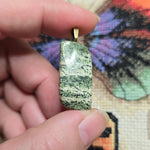 Zebra Jasper Pendant – Striped Green Shimmer Stone