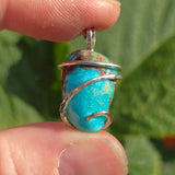 Sky Blue Turquoise with Red-Brown Matrix Pendant – Sterling Silver
