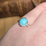 Natural Turquoise Ring sz 8 – Robin Egg Blue Stone in Sterling Silver