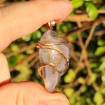 Purple Agate + Citrine Crystal Pendant – 14K Rose Gold Fill