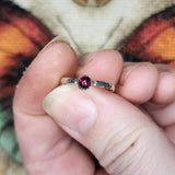 Garnet Stacking Ring in Sterling Silver Sz 6