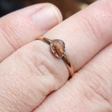 Raw Pink Tourmaline Crystal Stone Ring in Mixed Metal Sterling Silver Copper Band Sz 7.5