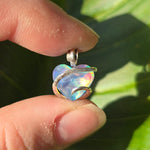 Aurora Opal Prism Heart Pendant – Sterling Silver