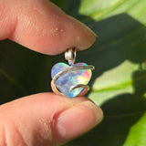 Aurora Opal Prism Heart Pendant – Sterling Silver
