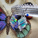 Faceted Rainbow Aurora Opal Earrings In Sterling Silver