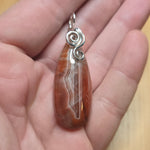 Carnelian Agate Pendant in Sterling Silver