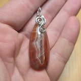 Carnelian Agate Pendant in Sterling Silver