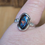 Koroit Yowah Nut Boulder Opal Ring Size 8.5 – Sterling Silver