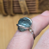 Raw Blue Zircon Ring sz 5.5 Sterling Silver – Natural Crystal Brilliance