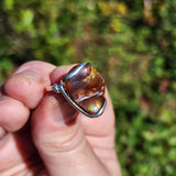 Aquas Calientes Fire Agate Ring sz 8 – Forged Embrace in Sterling Silver