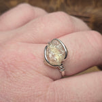 Raw Light Pink Oregon Sunstone Ring Size sz 11.5 - Sterling Silver