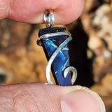 Boulder Opal Pendant Sterling Silver - Ribbons of Hidden Flash