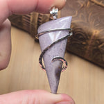 Purple Burro Creek Moss Agate Pendant – Hammered Sterling Silver - Rock Your World 