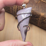 Purple Burro Creek Moss Agate Pendant – Hammered Sterling Silver - Rock Your World 