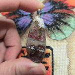 Mystery Plume Jasper Agate Pendant – Hand-Cut Collector Stone Necklace