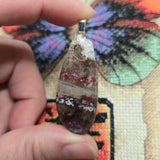 Mystery Plume Jasper Agate Pendant – Hand-Cut Collector Stone Necklace