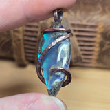 Marcasite Agate Aurora Opal Pendant – Recycled Copper