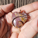 Pink River Jasper Heart Pendant in 14kt Rose Gold Fill