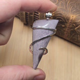 Purple Burro Creek Moss Agate Pendant – Hammered Sterling Silver - Rock Your World 