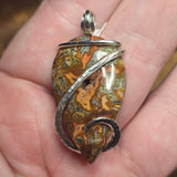 Marcasite Agate Pendant – Fire Vein with Crystal Cave in Sterling Silver