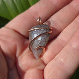 Luna Agate Pendant – Tension Wrapped in 14kt Rose Gold Fill