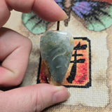Owyhee Jasper Pendant – Translucent Sage Green Teardrop
