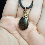 Australian Boulder Opal Pendant in 14kt Yellow Gold Filled - Double Sided