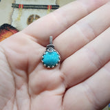 Sky Blue Nevada Turquoise Pendant in Sterling Silver