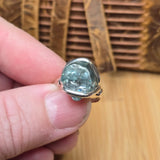 Raw Blue Zircon Ring sz 5.5 Sterling Silver – Natural Crystal Brilliance