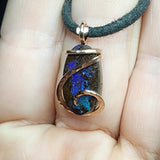 Australian Boulder Opal Pendant in 14kt Rose Gold Filled - Galaxy Drop