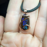 Australian Boulder Opal Pendant in 14kt Rose Gold Filled - Galaxy Drop