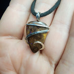 Australian Boulder Opal Pendant in Sterling Silver with Blue Flash