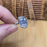 Raw Iolite Crystal Ring sz 6.5 Sterling Silver – Blue to Grey Pleochroic Shift