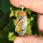 Golden Marcasite Carnelian Pendant – Ombre Flame in Sterling Silver