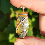 Golden Marcasite Carnelian Pendant – Ombre Flame in Sterling Silver
