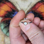 Australian Precious Opal Ring in Sterling Silver & Copper Size 6.5