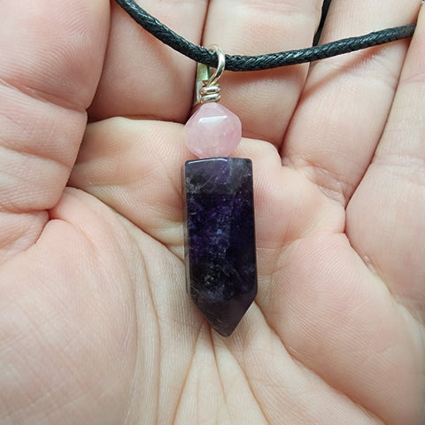 Crystal Pendant Necklace in Sterling Silver
