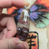 Mystery Plume Jasper Agate Pendant – Hand-Cut Collector Stone Necklace