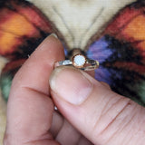 Australian Precious Opal Ring in Sterling Silver & Copper Size 6.5