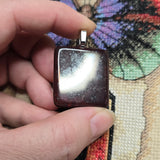 Red Moss Jasper Pendant – Square-Cut with Black Manganese Veins