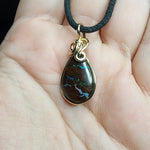 Australian Boulder Opal Pendant in 14kt Yellow Gold Filled - Double Sided