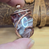Picture Jasper Pendant – Dusty Pink Mauve + Lavender Scene in Copper