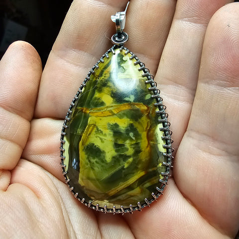 Morrisonite Picture Jasper Pendant Necklace in Sterling Silver