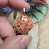 Carnelian Fossil Coral Pendant with Quartz Druzy – Ancient Geode Necklace