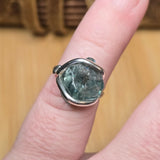 Raw Blue Zircon Ring sz 5.5 Sterling Silver – Natural Crystal Brilliance
