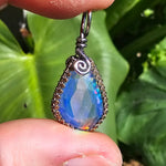 Double Sided Faceted Fiery Aurora Opal Pendant In Antiqued Sterling Silver - Rock Your World 
