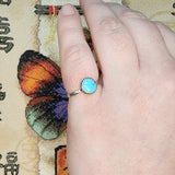 Turquoise Stone Ring in Copper and Sterling Silver Ring Sz 8