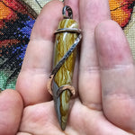 Chicken Track Picture Jasper Pendant in Hammered Sterling Silver